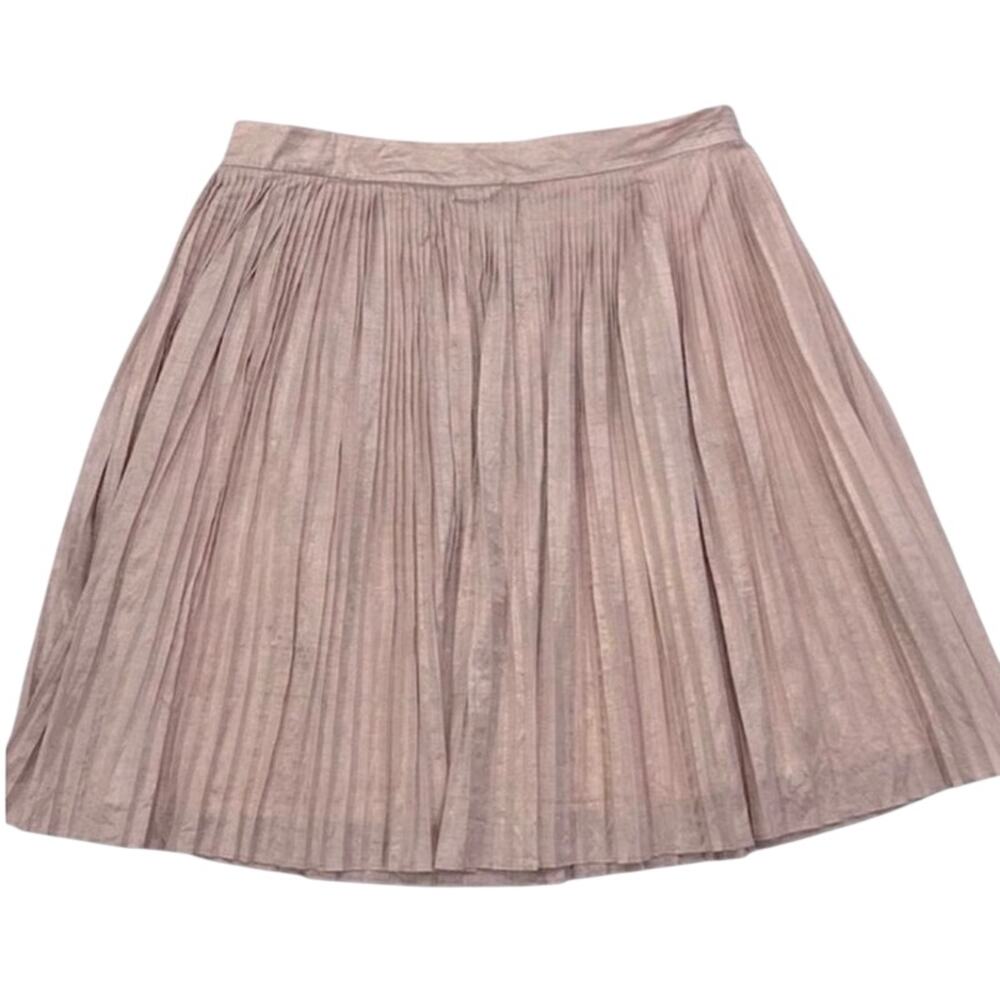 Club Monaco Blush Metallic Pleated Skirt Sz 10 Balletcore Quiet Luxury Coquette - Picture 6 of 10